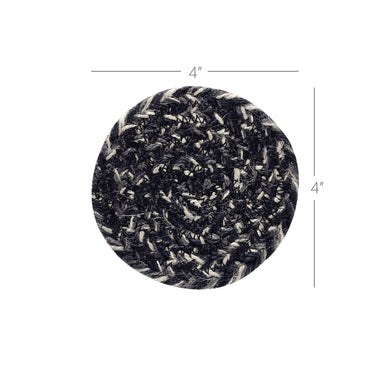 Sawyer Mill Black White Jute Coaster Set of 6 - The Fox Decor